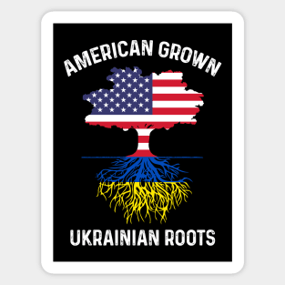 American Grown Ukrainian Roots Stand with Ukraine Sticker